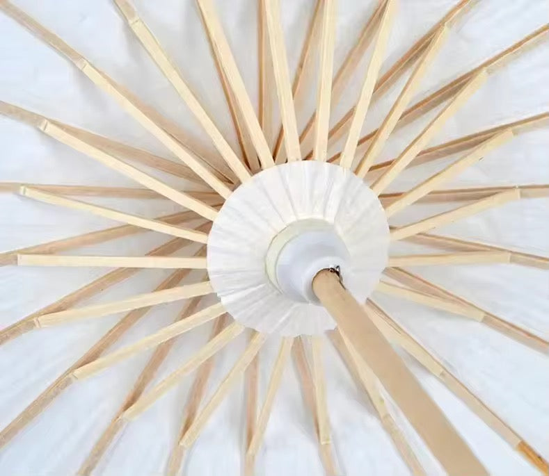 Elegant White Paper Parasol Umbrella , Wedding & Event Decoration #WU3951