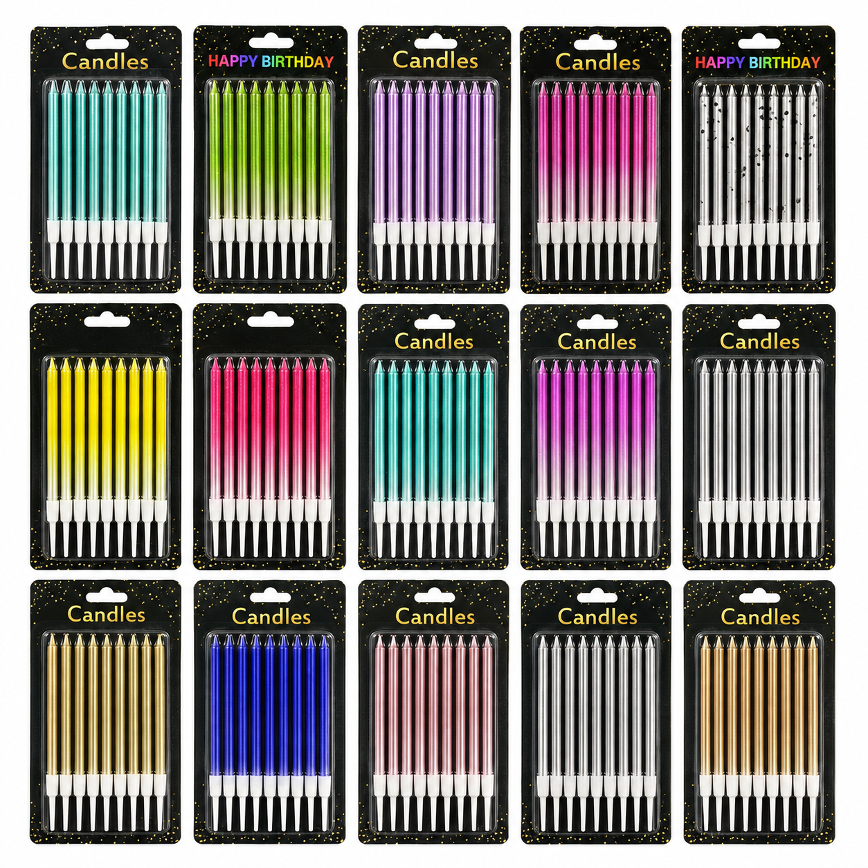 Metallic Birthday Candles – 10pcs #CC4170