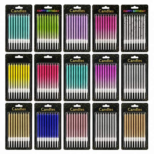 Metallic Birthday Candles – 10pcs #CC4170