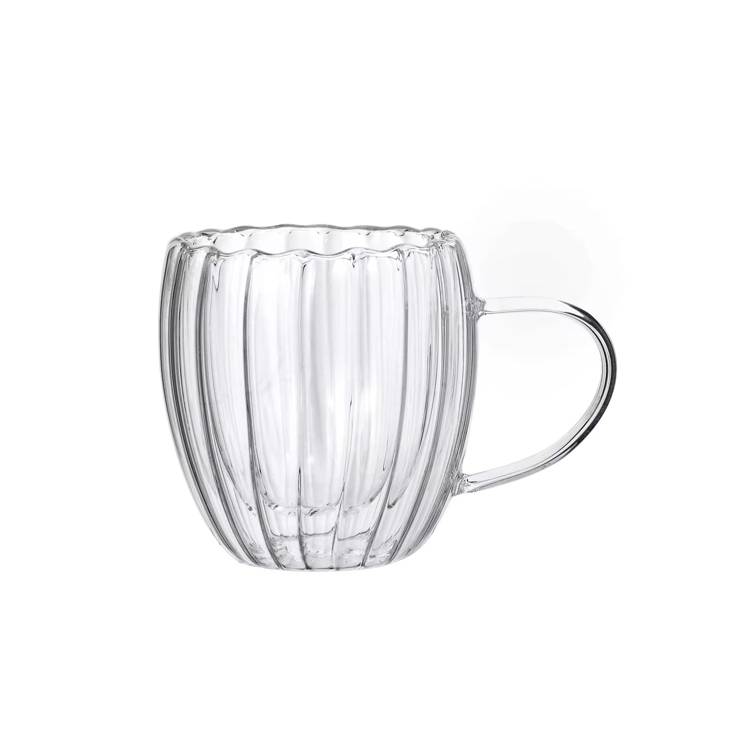 Double Wall Ribbed Glass Mug Collection  #GM3964