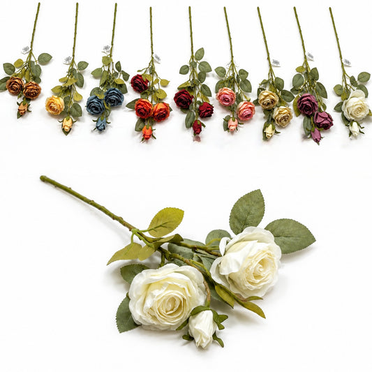 Artificial Rose Stem with Leaves #AF4107