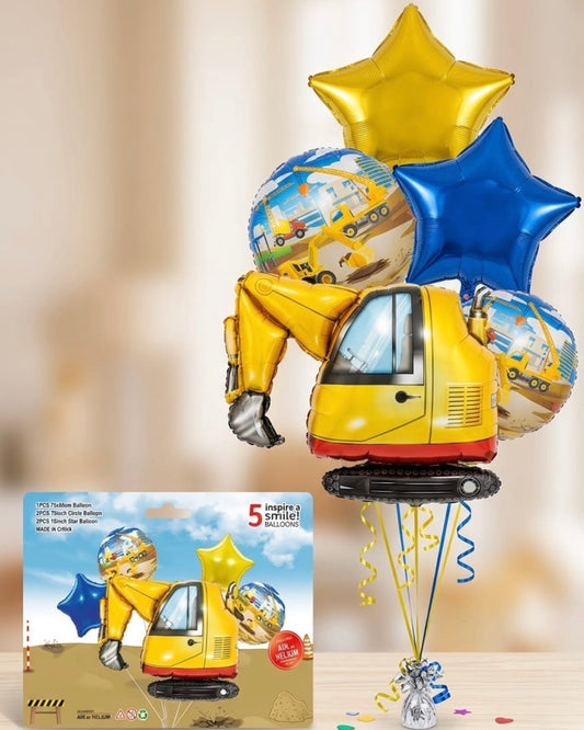Construction Balloon Bouquet – 5 Piece Set #BS3233