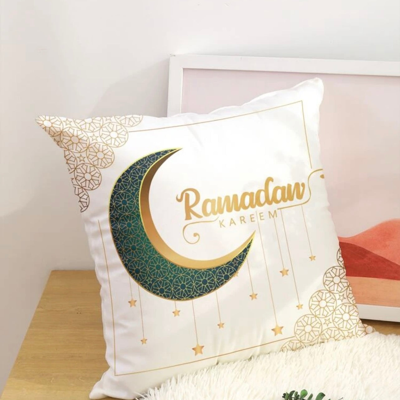 Ramadan Lantern Print Cushion Cover Without Filler #RT1573