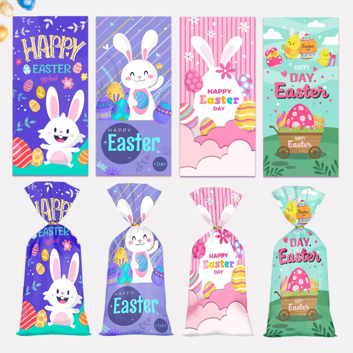 X50pcs/pack - Easter Rabbit Packaging Bag Happy Easter Day OPP Bag #OB1939
