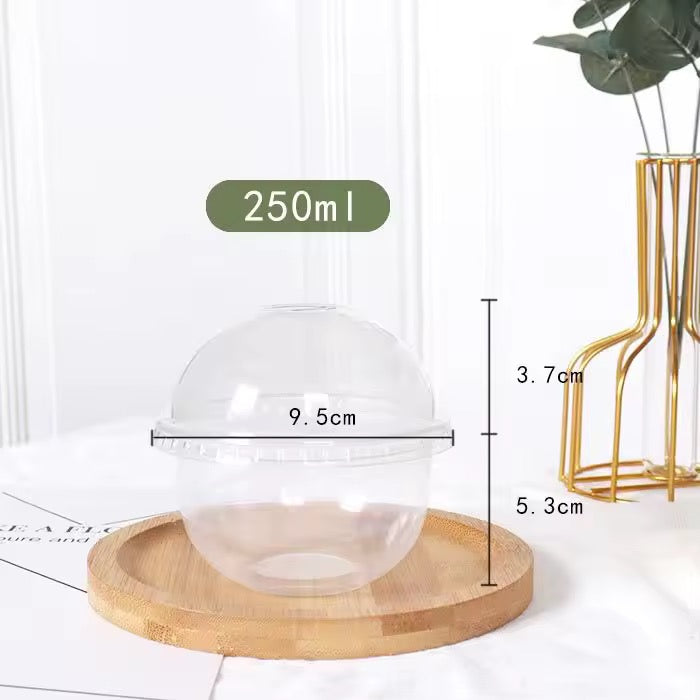 X12pcs - 250ml Plastic Mousse Cake Pudding Box #CB1872