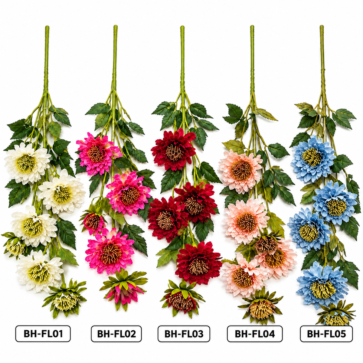 Artificial Dahlia Flower Bouquet – 6 Pieces, 95 cm #AF4457