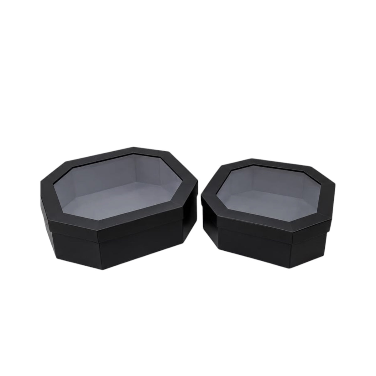 X2 Octagonal Flower Gift Box with Transparent Lid #LB4323