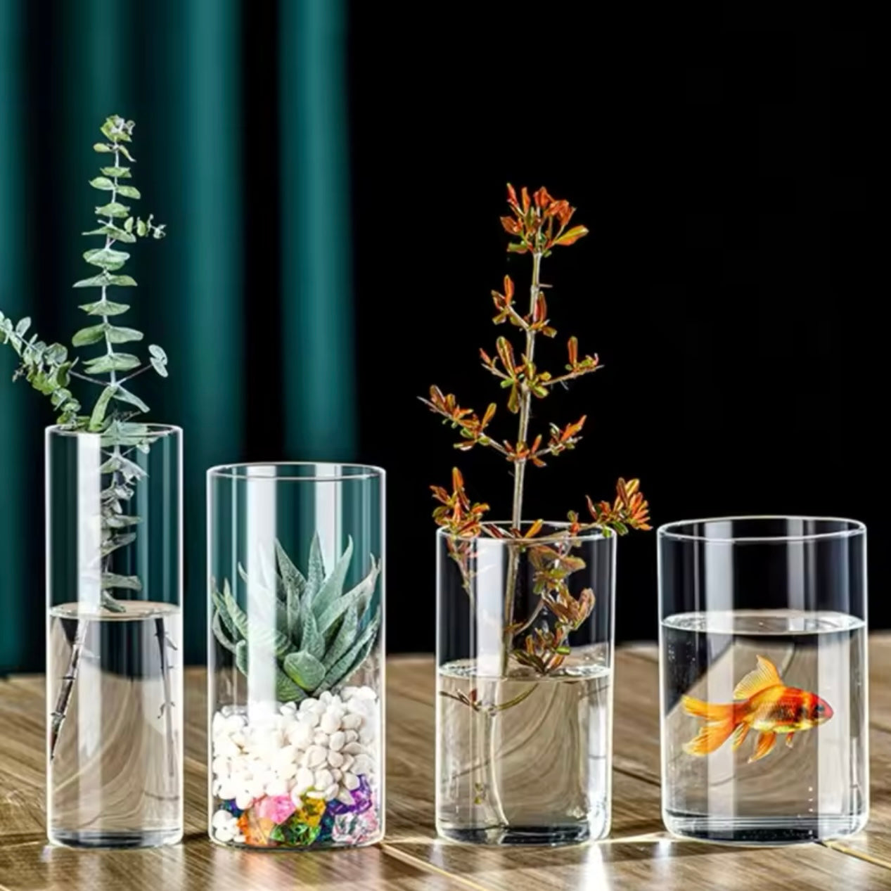 Vase Flower Arrangement Transparent Glass