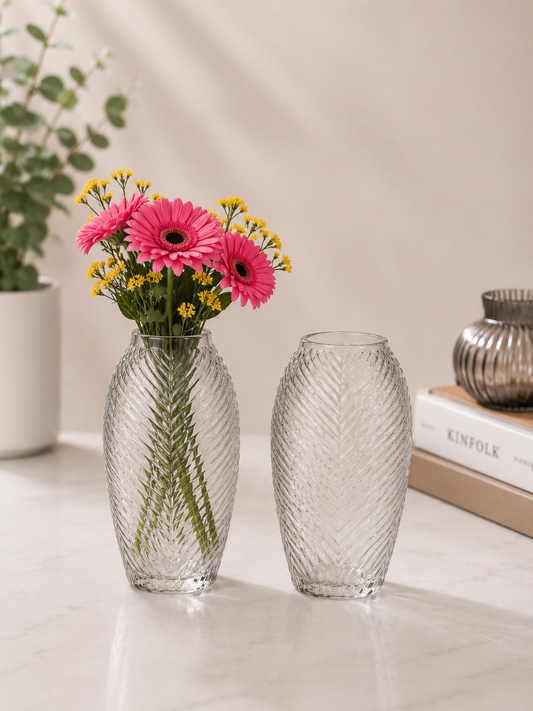 Rose Textured Glass Vase #GV3932
