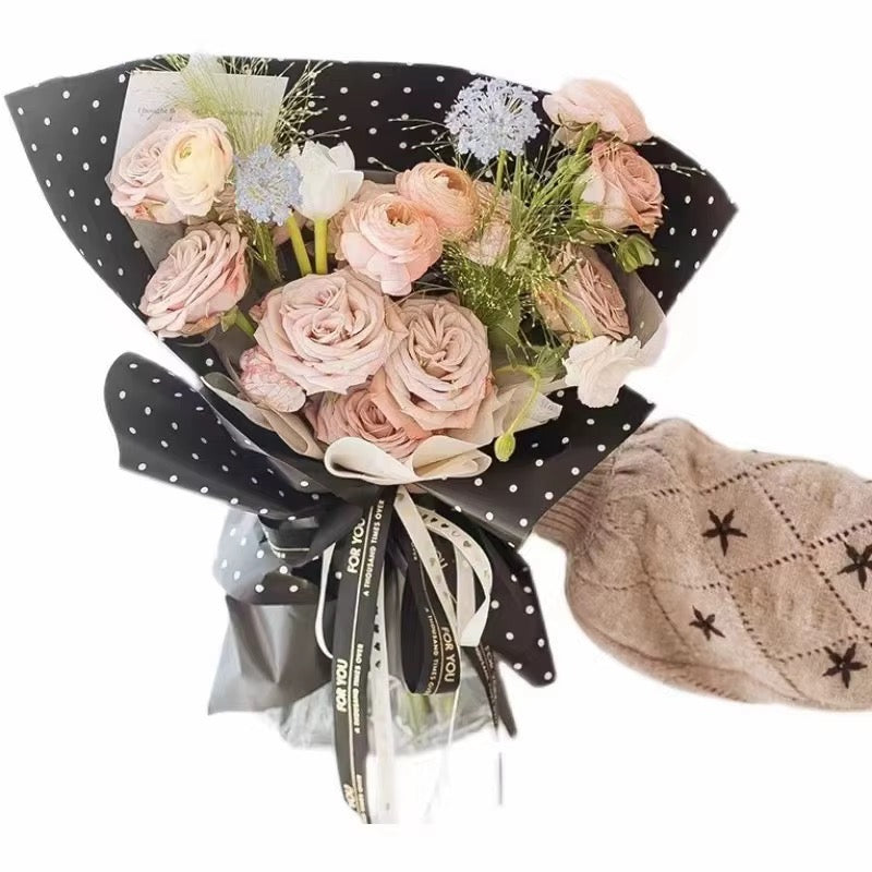 60x57cm Polka Dot Flower Wrapping Paper #WP4081