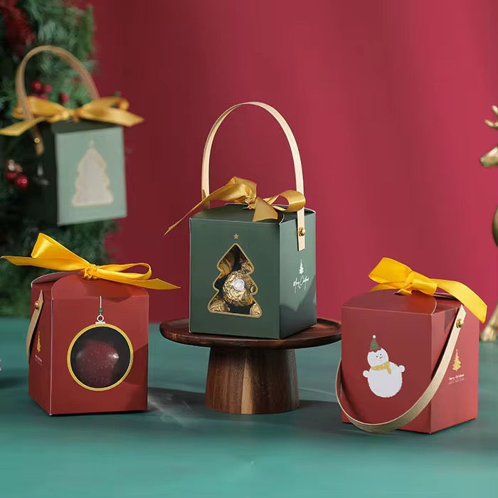 X6pcs Christmas Box With Handle #CB2305