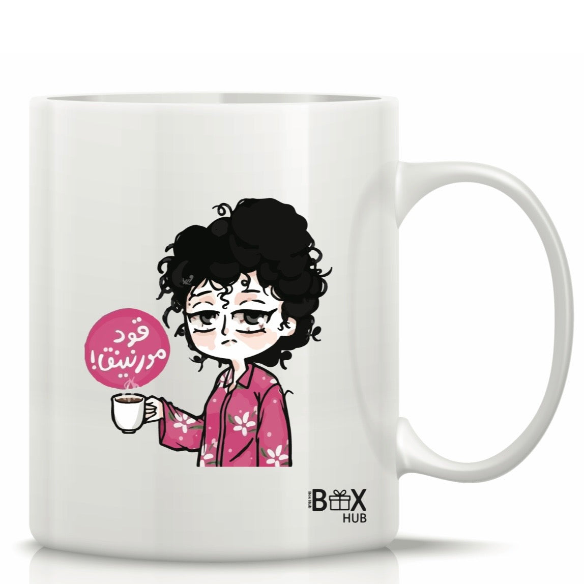 Printed Glass Mug with Cute Illustrations #GM3068