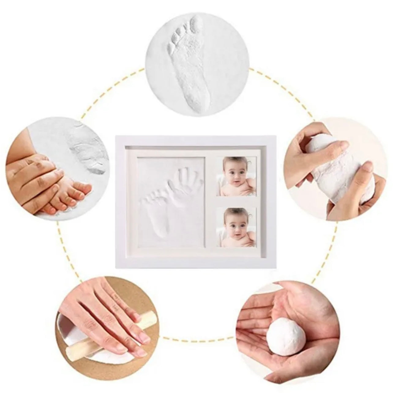 For Baby Simple Photo Frame With Mud Hand Footprint Nursery Decor #BF2718