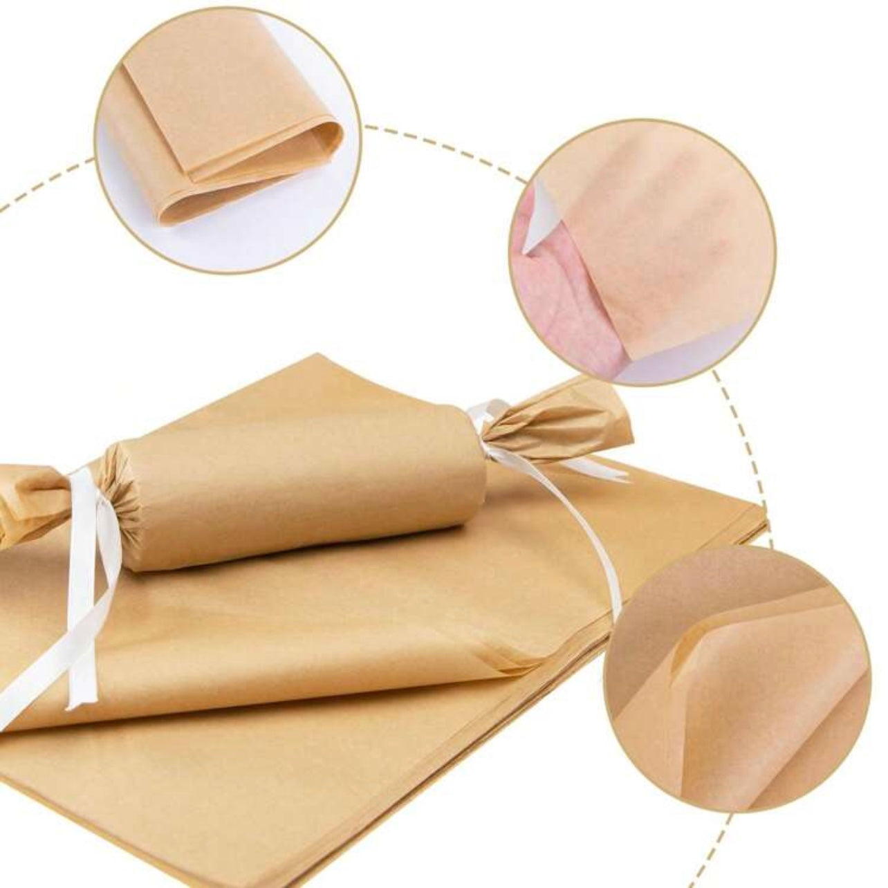 100 Sheets Khaki Tissue Paper 35 X 50 Cm #WP1438