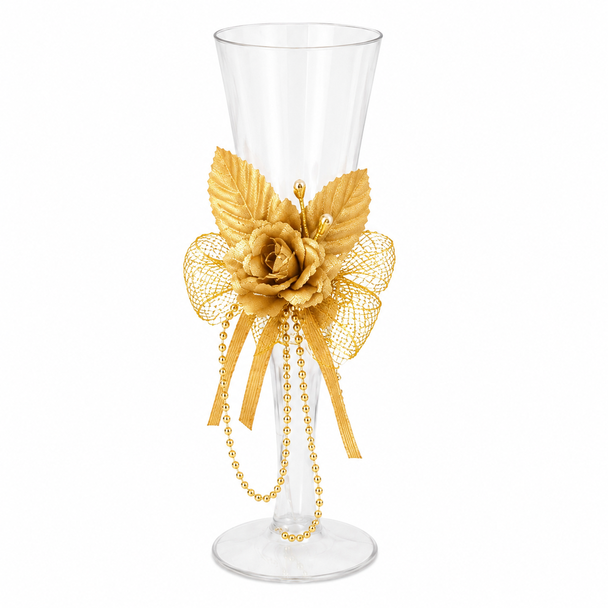Glass Candle Cup – Decorative Gold Design #GC4187