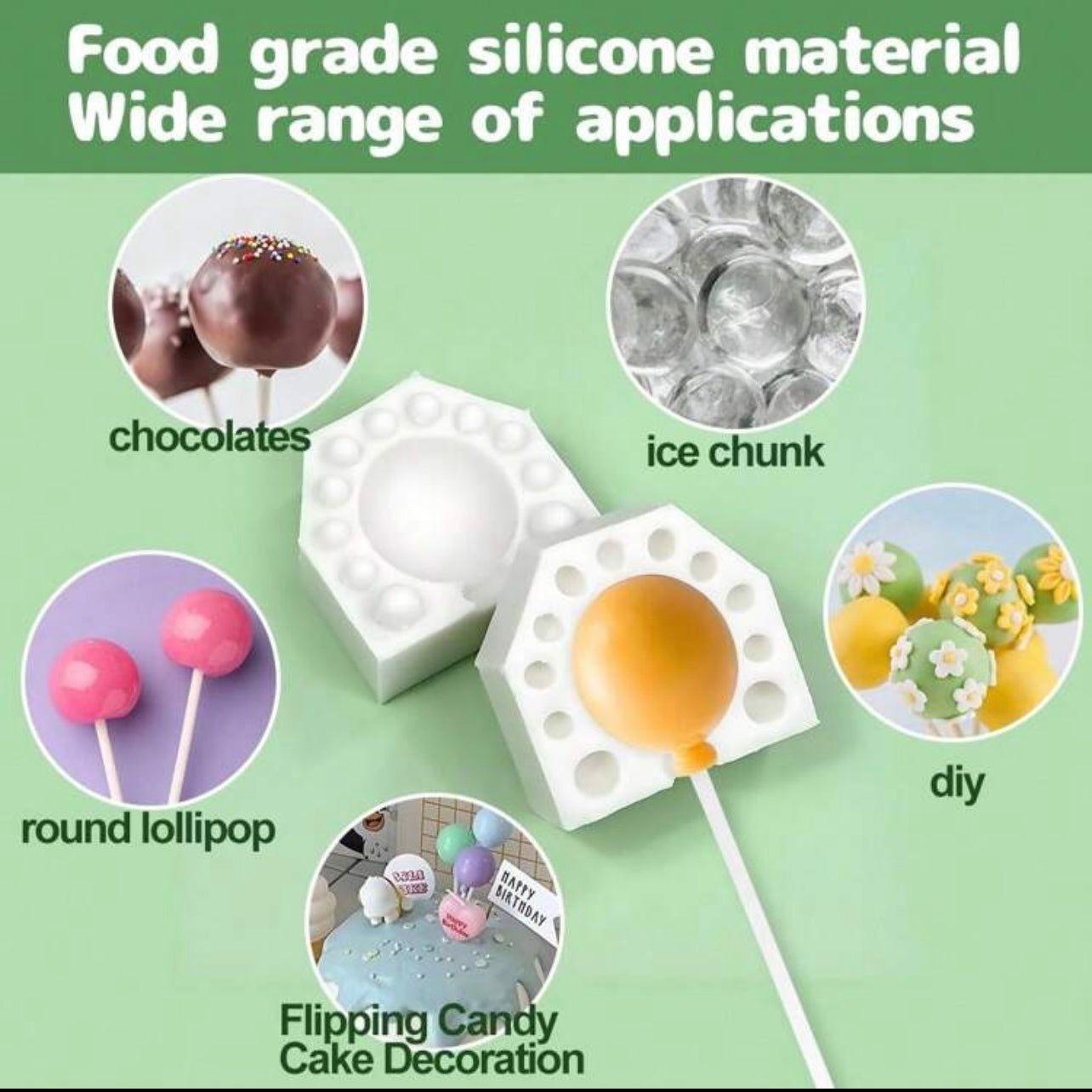 Round Balloon Lollipop Silicone Mold #SM2022
