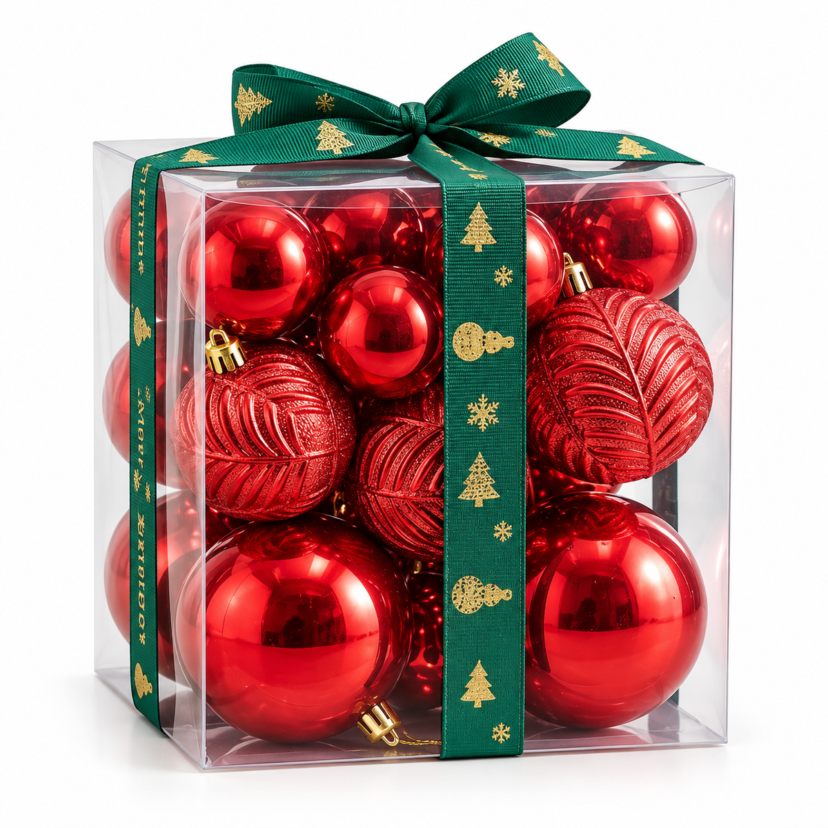 Pack of 29 Red Shatterproof Christmas Tree Ornaments #CD4542