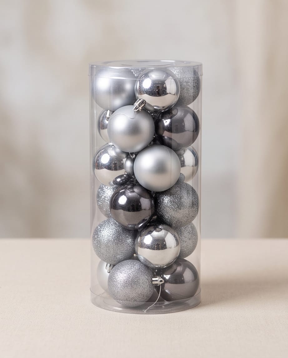 Christmas Baubles Set – 24 Pieces, 6 cm #CD4507