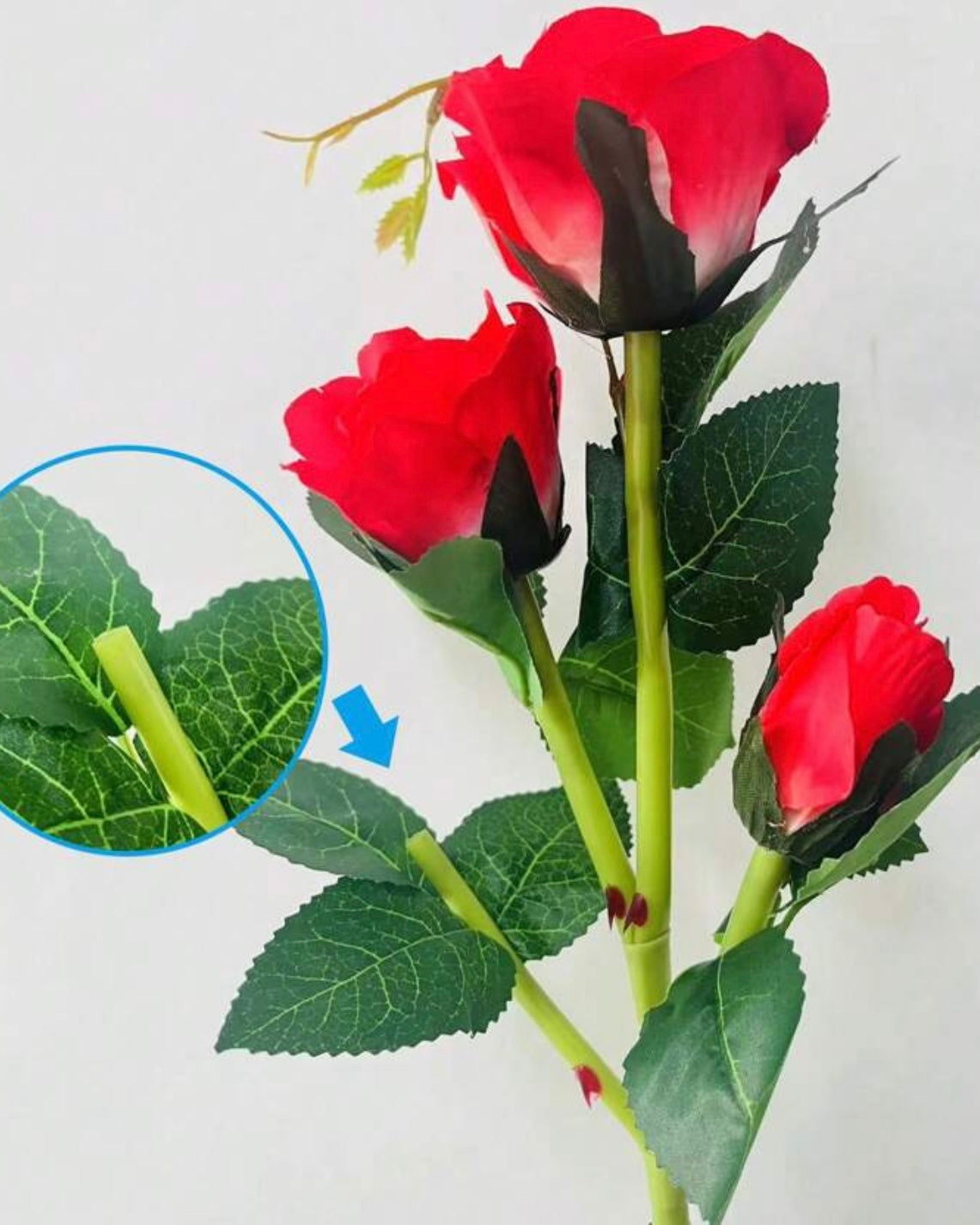 Solar Garden Lights - Flowers Roses Lights Outdoor Garden Decorative,Waterproof Rose Lights(5 Flower Buds-1pc) #SF1447