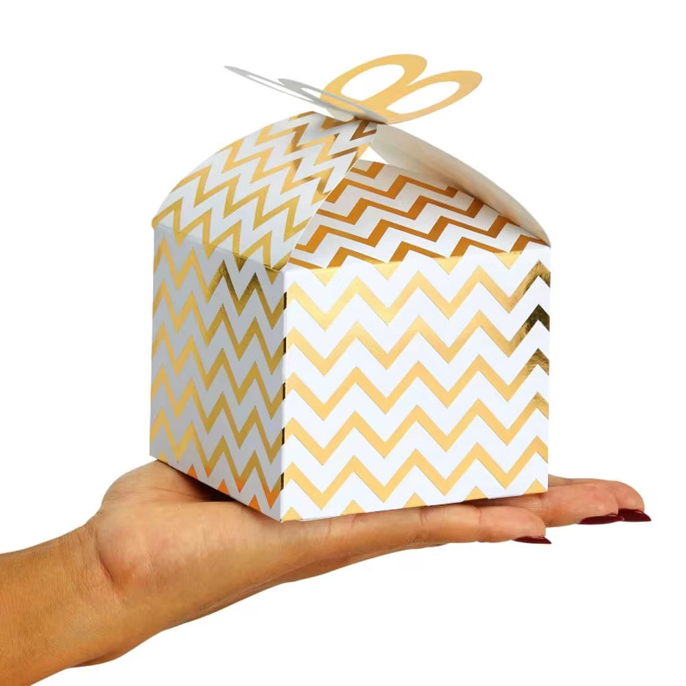 X12pcs Golden Party Favor Boxes #GB2505