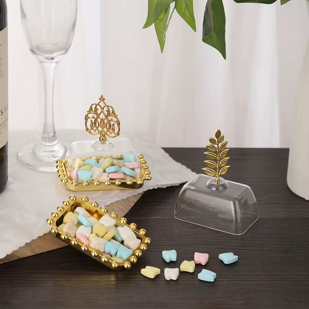 Luxury Acrylic Chocolate & Favor Tray – Gold Design #AB3194