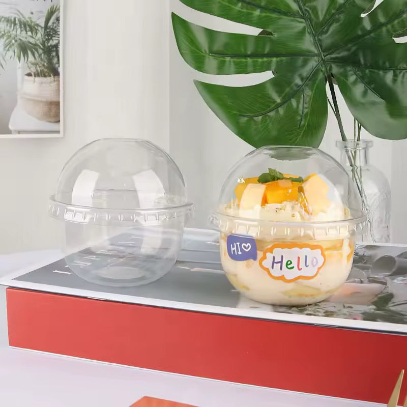 X12pcs - 250ml Plastic Mousse Cake Pudding Box #CB1872