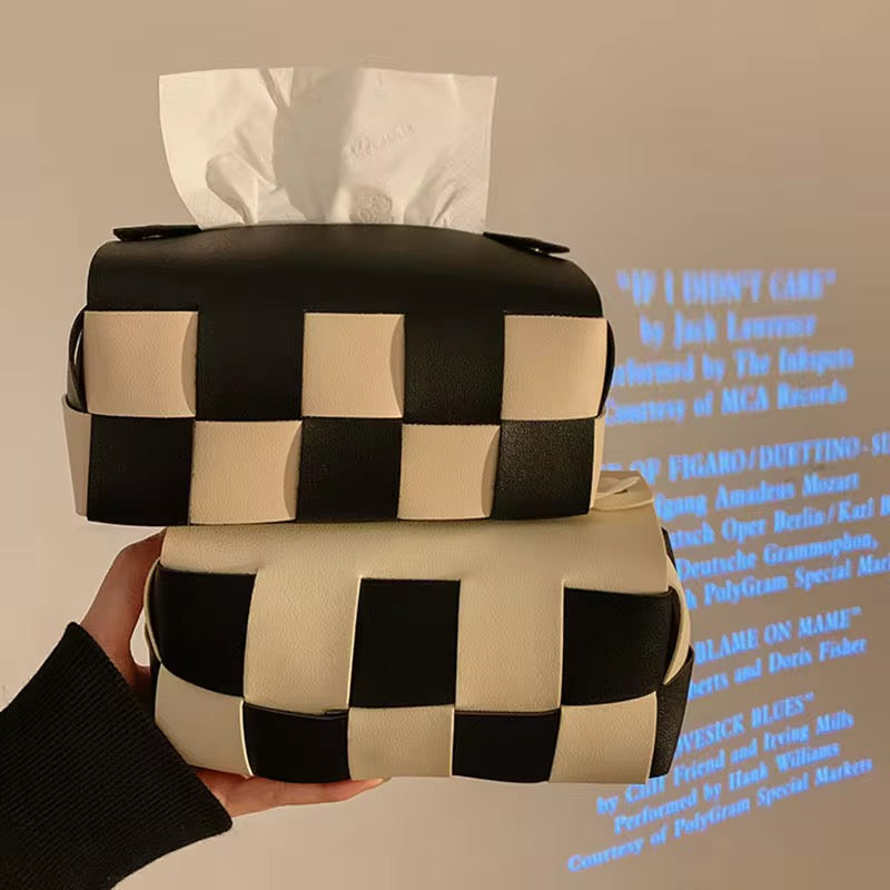 Checkered Tissue Box Cover  #CV3983
