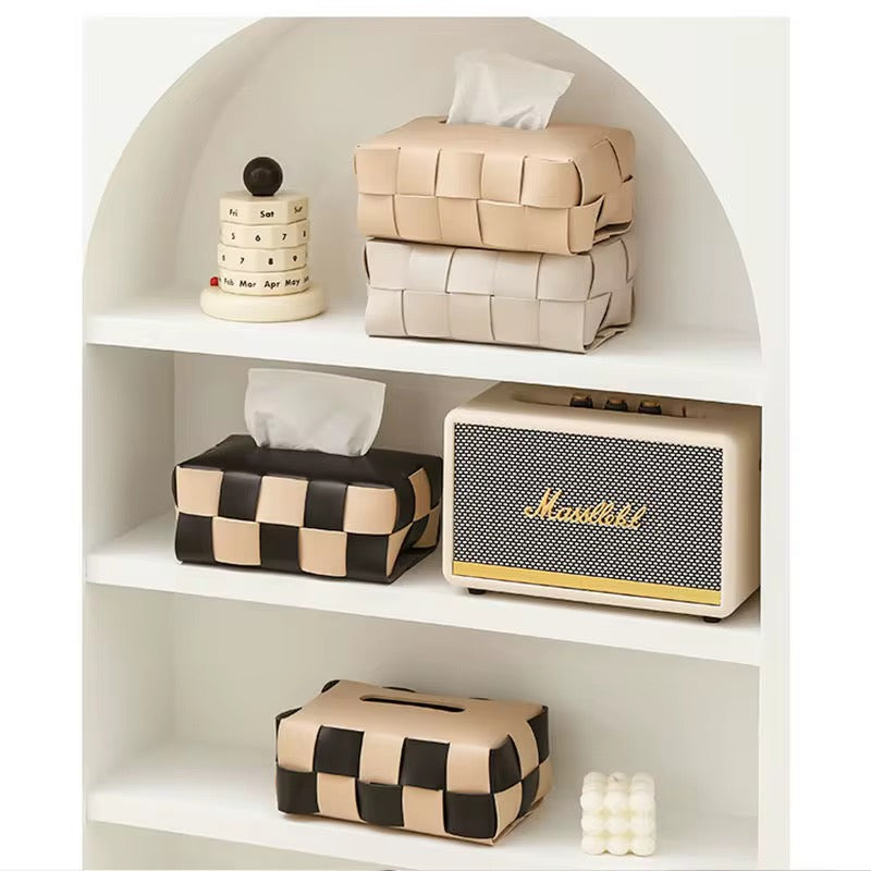 Checkered Tissue Box Cover  #CV3983