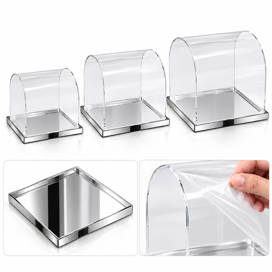 Acrylic Display Covers with Mirror Bases – Set of 3 #AB4492