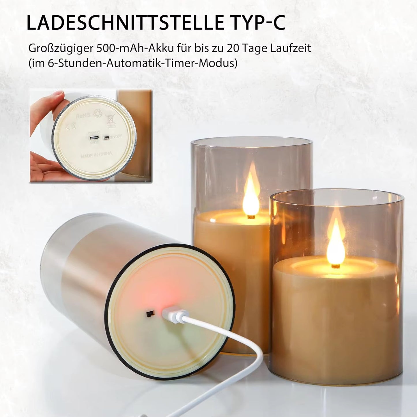 3pcs - Set / LED Flameless Candle with Remote Control #EC4102