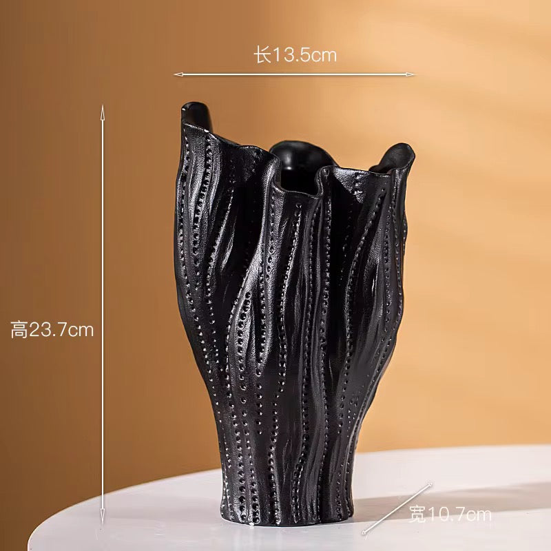 Black Artistic Ceramic Vase #CV3976