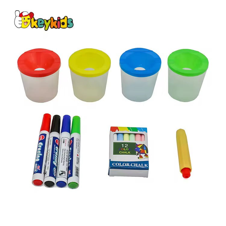 Adjustable Double-Sided Kids Easel with Paper Roll & Storage Bins #DE4002