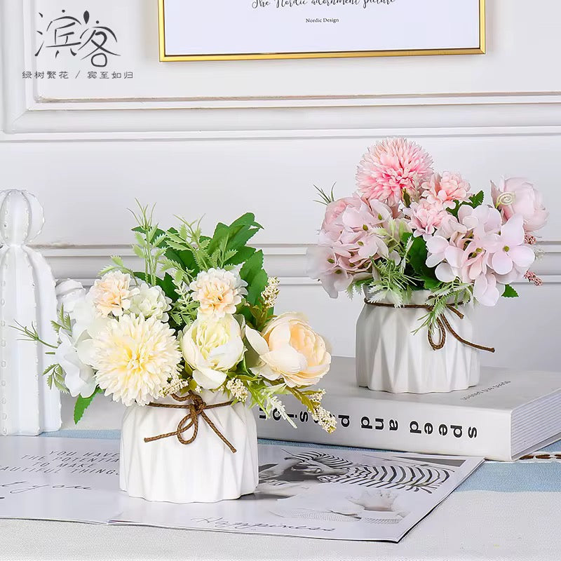 Ceramic White Pots Decoration #CP1939