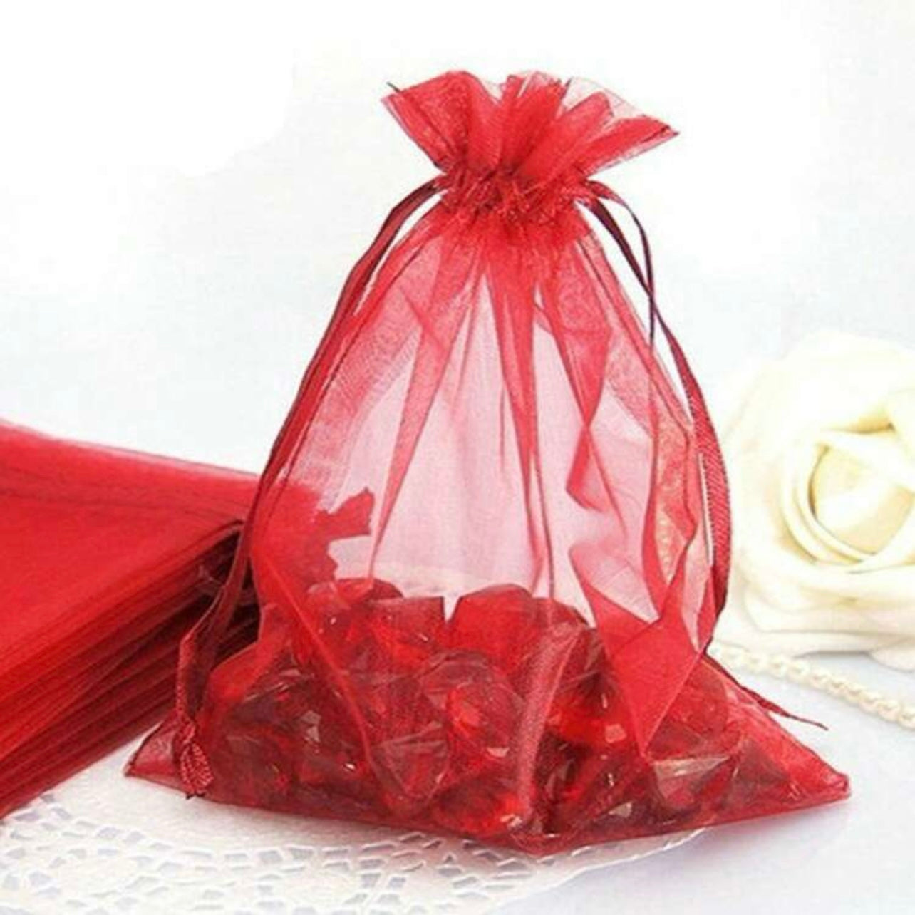 Red Organza Bag  x12pcs