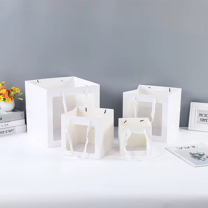 X12pcs Luxury Square Gift Bags with Satin Ribbon Handles #WB4202