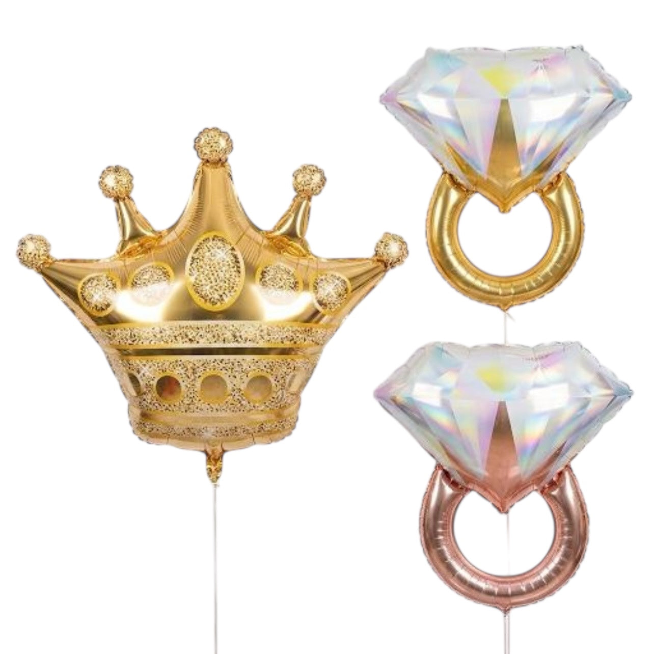 Royal Crown & Diamond Ring Foil Balloons #FB2908