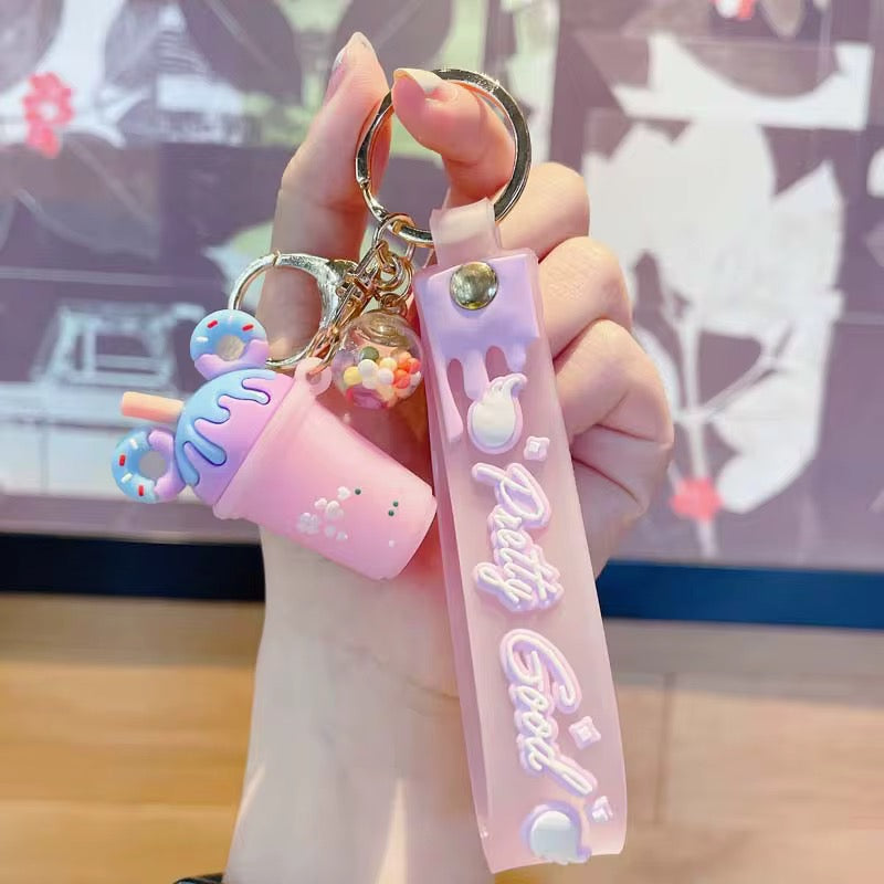Pretty Girl Cute Drink Keychain #KC2625