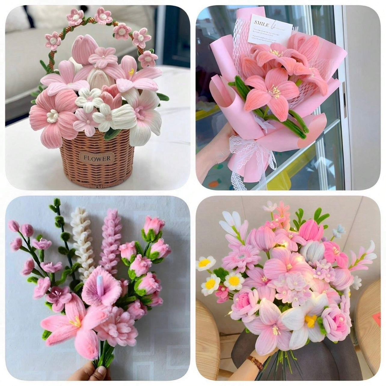 100pcs Light Pink Pipe Cleaners - 30cm x 6mm #CS1804