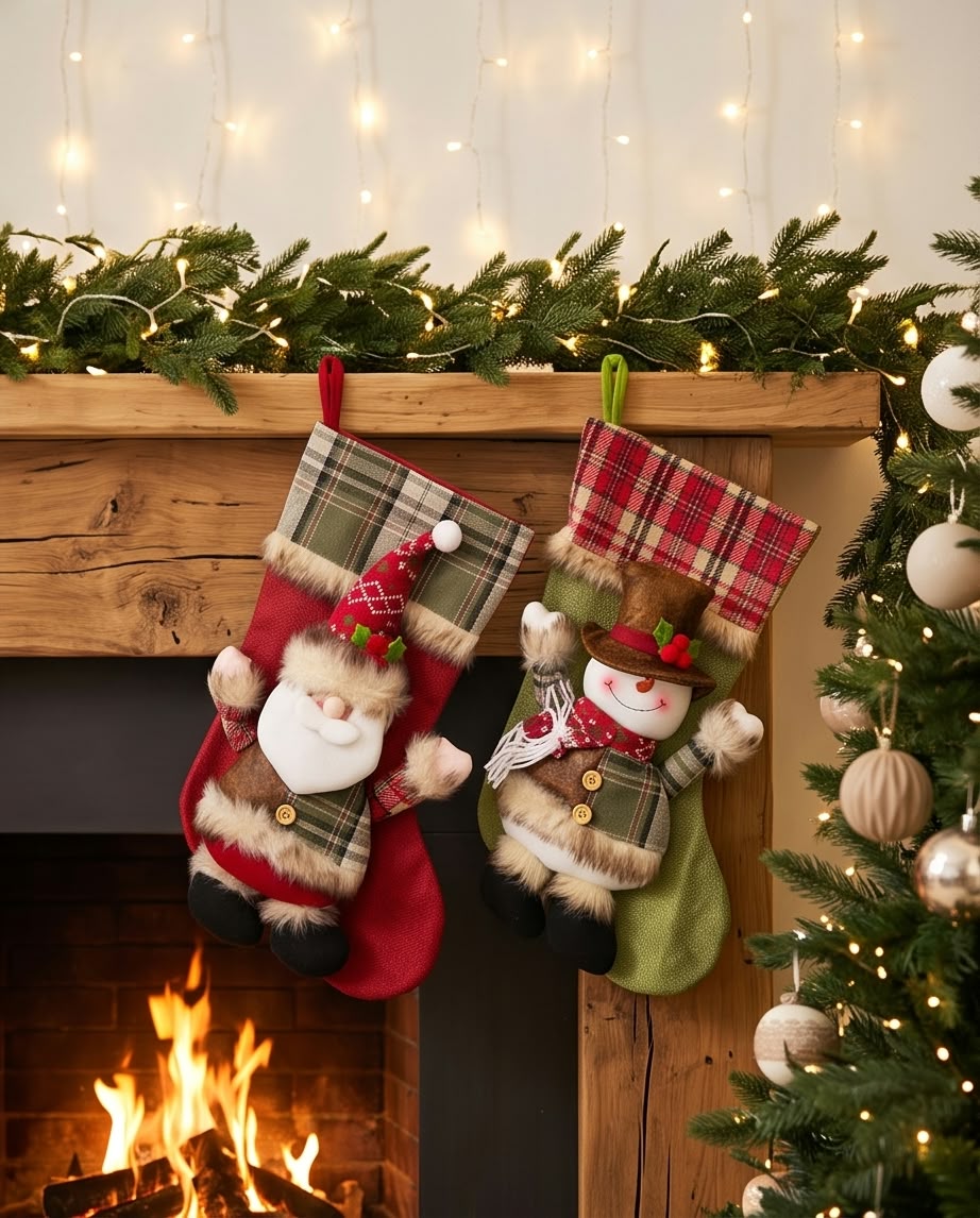 Jingle Jollys 3D Plush Christmas Stockings – Santa #CP4387