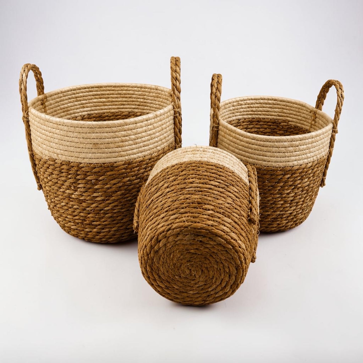 X3pcs Handwoven Seagrass Storage Basket #HB3939