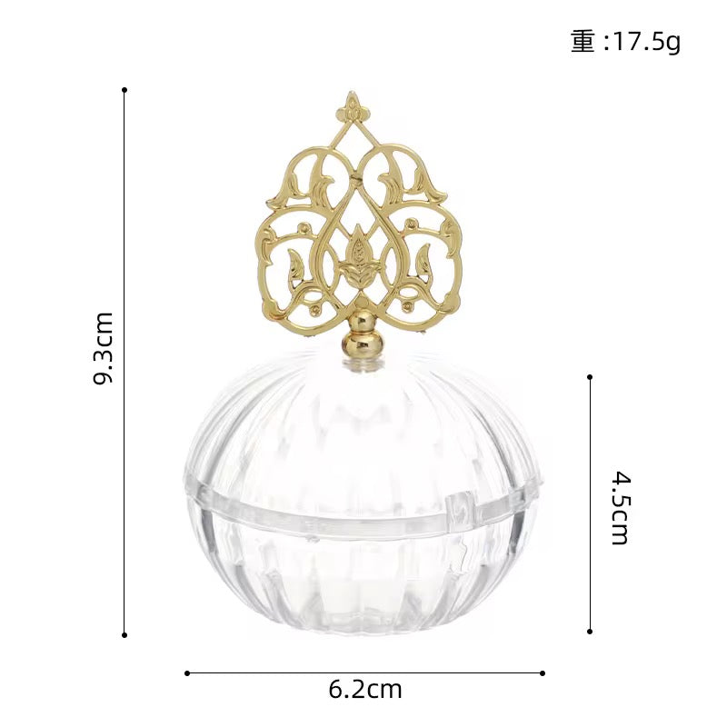 Luxury Acrylic Candy & Favor Box – Gold Crown Design #AB3193