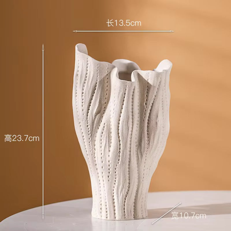 White Artistic Ceramic Vase #CV3977