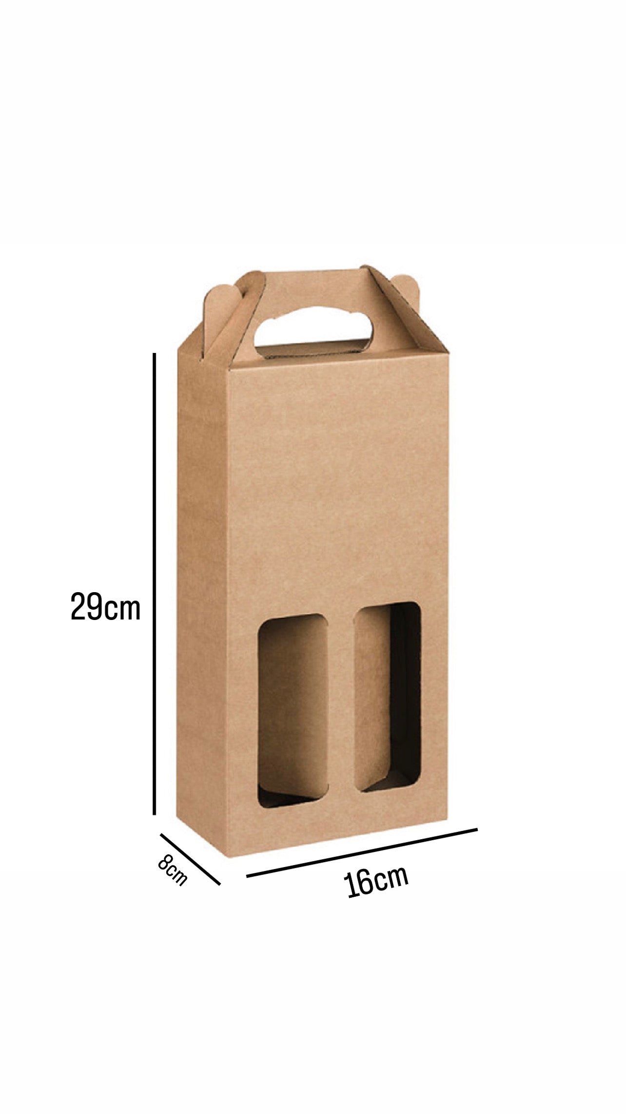 X12pcs - 2 Bottles Cardboard Box kraft With Window #CB2311