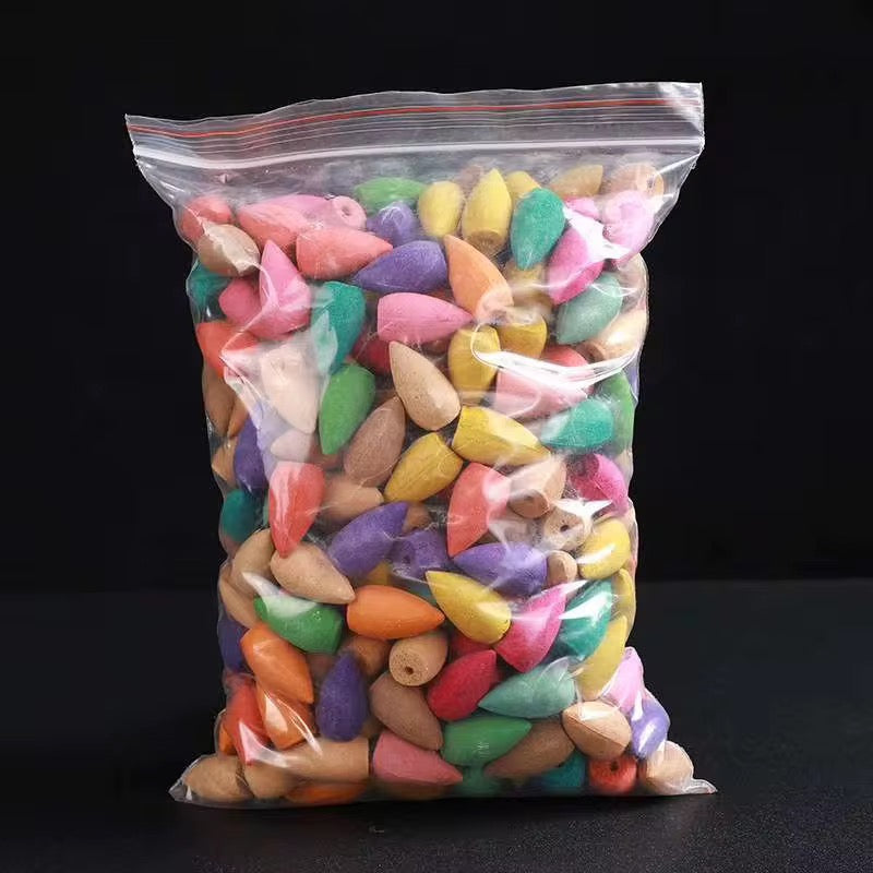 Backflow Incense Cones – 100pcs Pack | Colorful Aromatic Smoke Cones #IF1997
