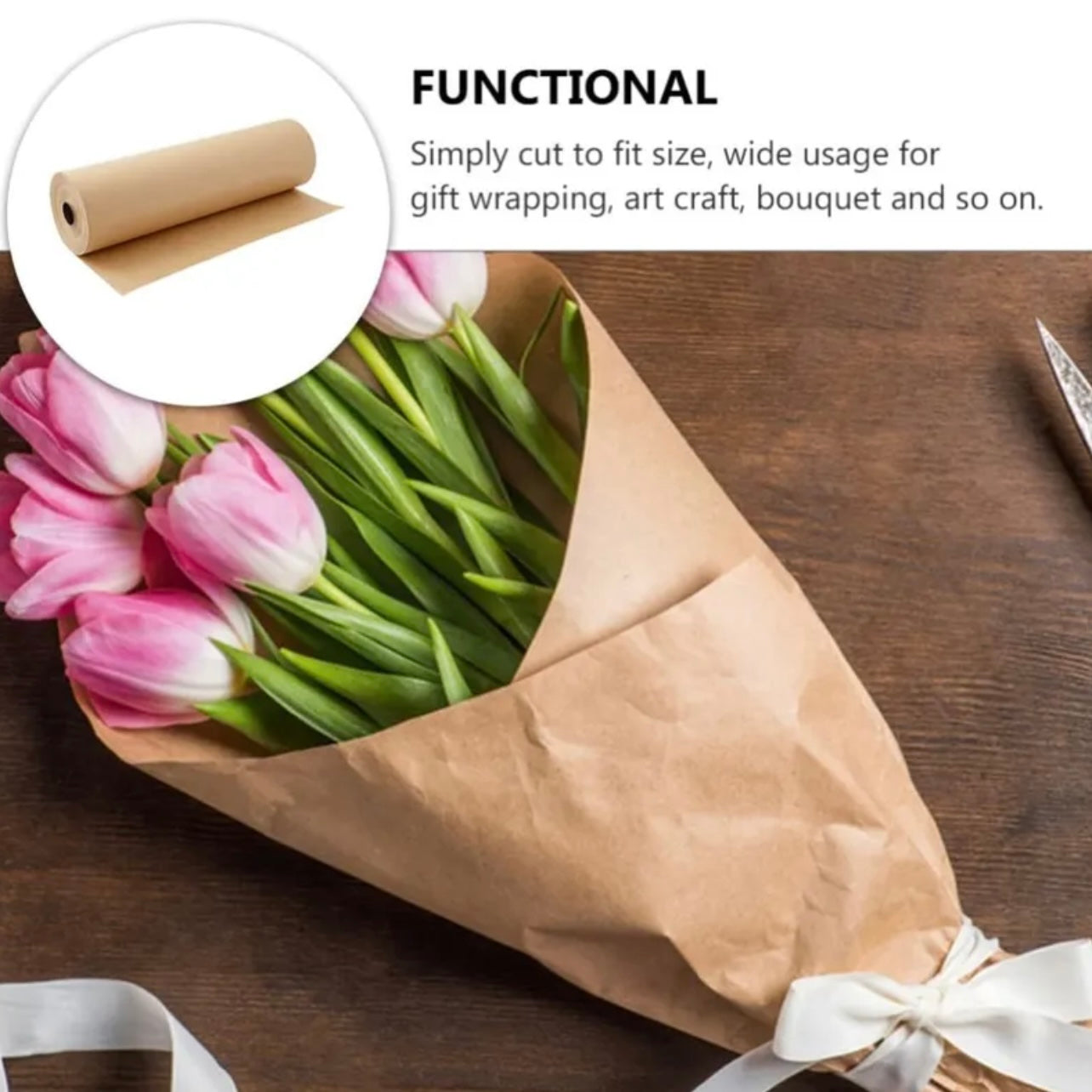 10mx38cm Width Kraft Paper DIY Gift Wrapping Moving Supplies Craft Packing Roll #WP2719