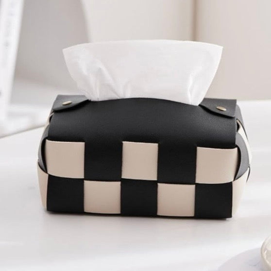 Checkered Tissue Box Cover  #CV3983
