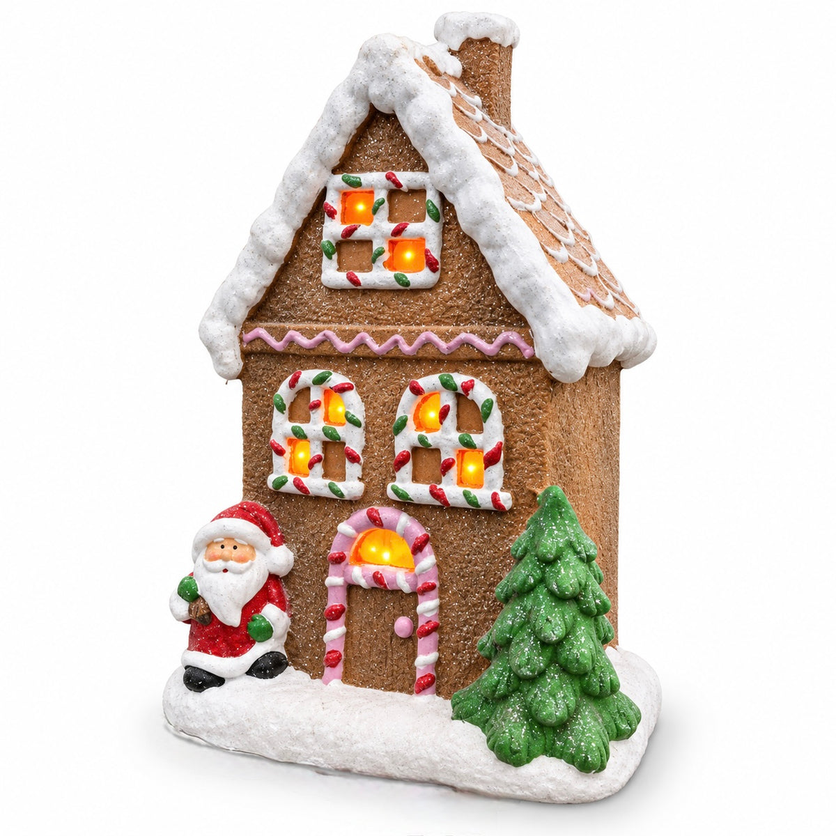 Light-Up Gingerbread Christmas House Decoration – 40cm #CD4555