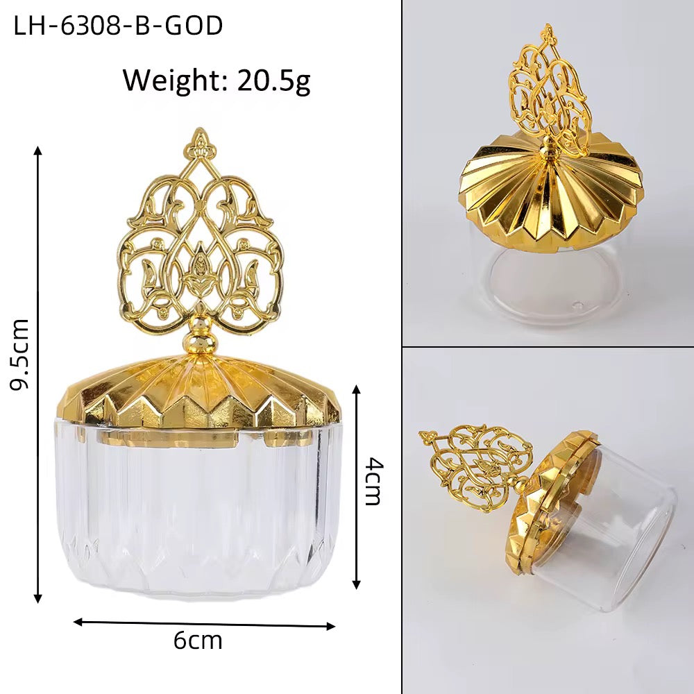 Luxury Acrylic Candy Jar – Gold Lid Design #AB3195