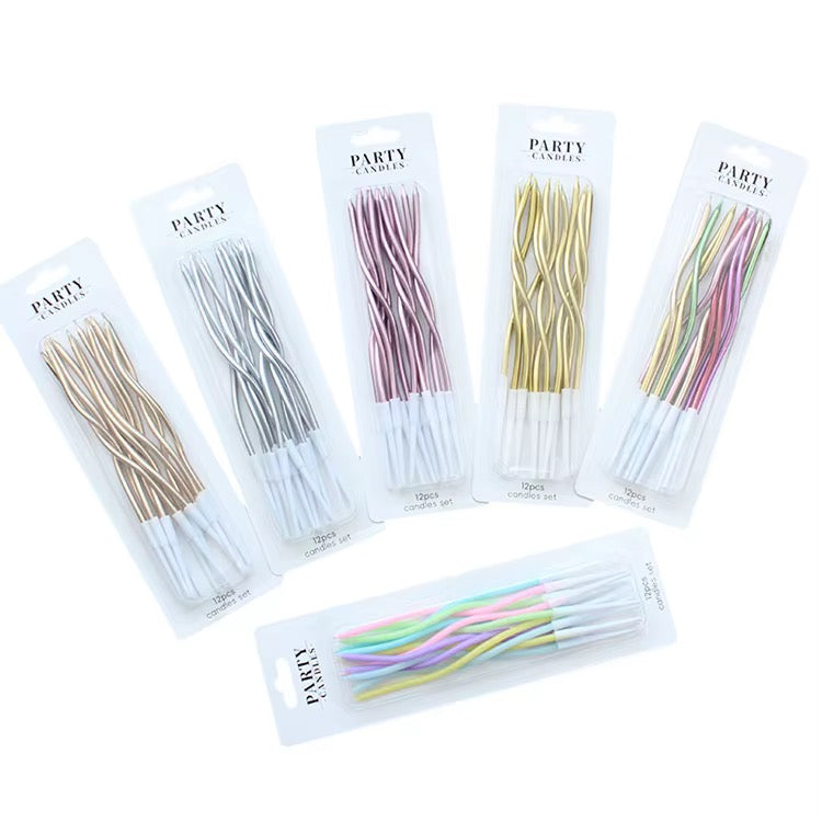 Twisted Party Candles – 12pcs #CC4171