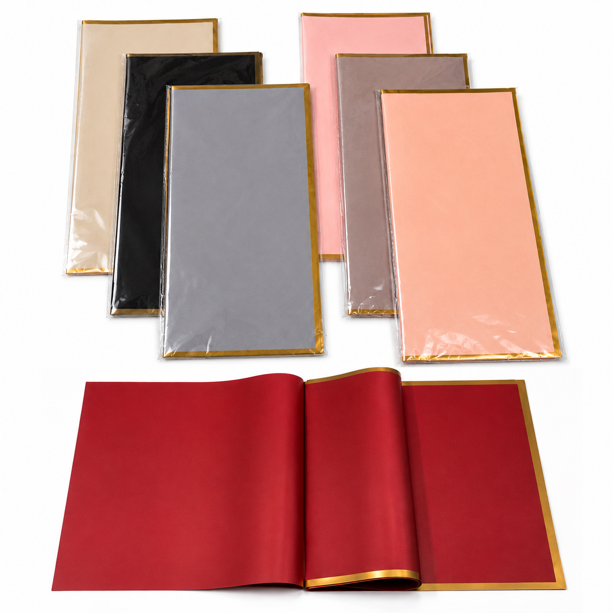 60x57cm Premium Gold-Edge Wrapping Sheets #WP4078